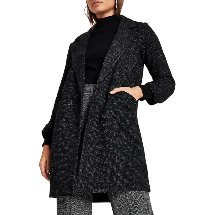 Black Long Line Jersey Blazer