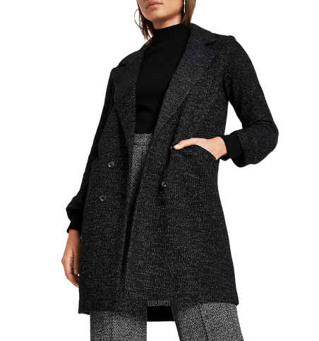 Black Long Line Jersey Blazer