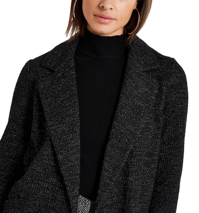 Black Long Line Jersey Blazer