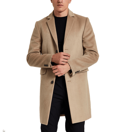 Camel Button-Down Overcoat