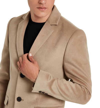 Camel Button-Down Overcoat