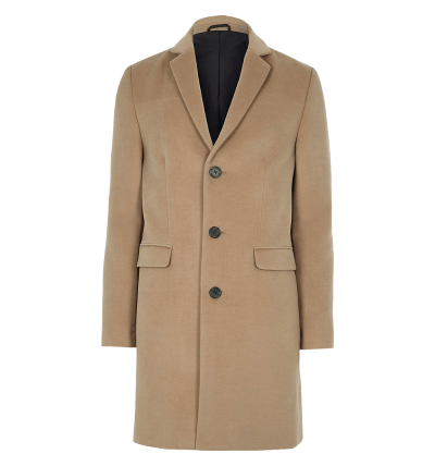 Camel Button-Down Overcoat