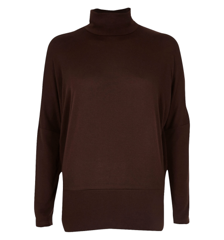 Dark Brown Roll Neck...