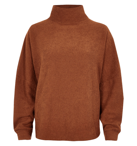 Dark Orange High Neck Jumper