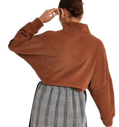 Dark Orange High Neck Jumper